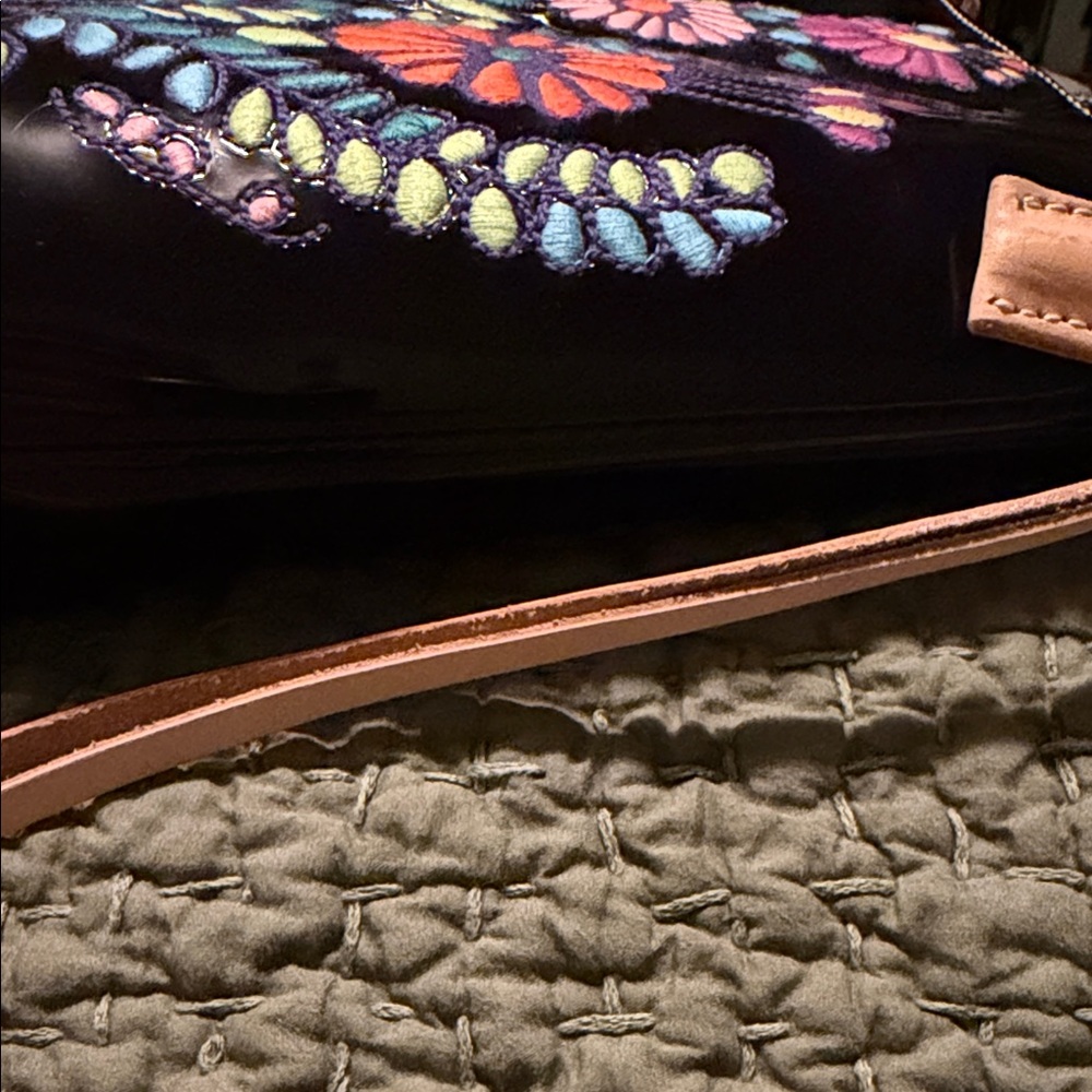 Consuela Black Patent Floral Crossbody with Multicolor Strap - Picture 8 of 12